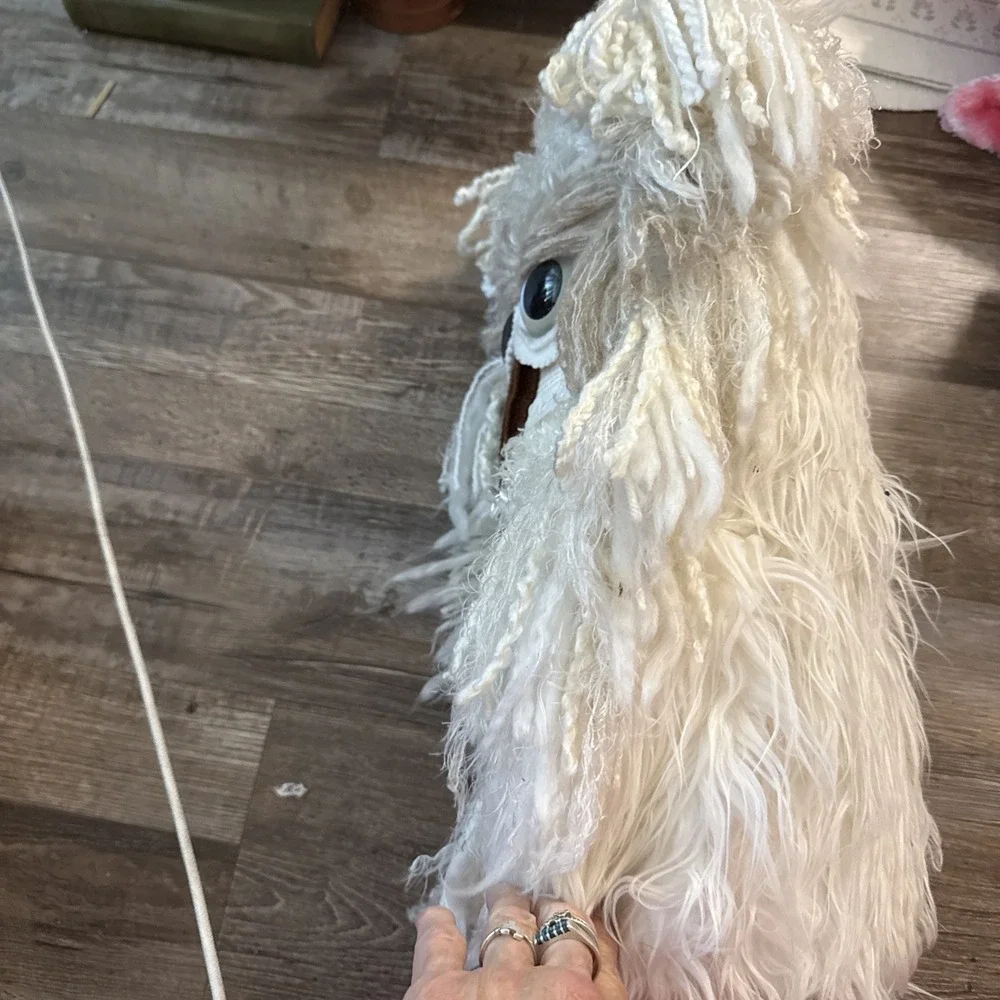 THE OWL SHAPED Door Stop IVORY WISPY  BARN BIRD By Cynthia Patton 2011 